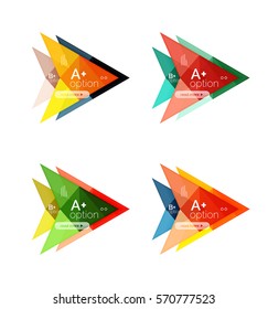 Opciones de flecha de color vectorial plantillas de infografía establecidas para diseño de flujo de trabajo, diagrama, opciones de número o diseño web