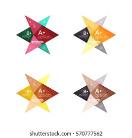 Opciones de flecha de color vectorial plantillas de infografía establecidas para diseño de flujo de trabajo, diagrama, opciones de número o diseño web