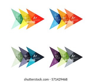 Vector colorful arrow option infographics templates set for workflow layout, diagram, number options or web design
