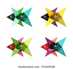 Opciones de flecha de color vectorial plantillas de infografía establecidas para diseño de flujo de trabajo, diagrama, opciones de número o diseño web