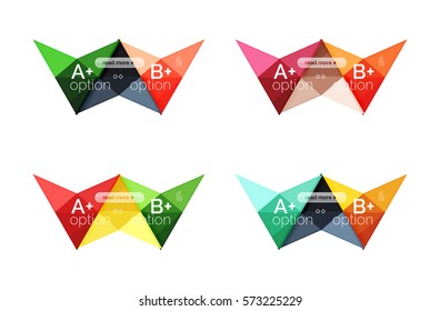 Opciones de flecha de color vectorial plantillas de infografía establecidas para diseño de flujo de trabajo, diagrama, opciones de número o diseño web