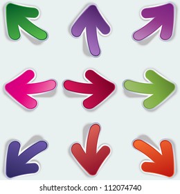 vector colorful arrow stickers set