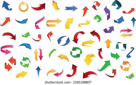 VECTOR COLORFUL ARROWS PACK WITH DIFFERENT SHAPES