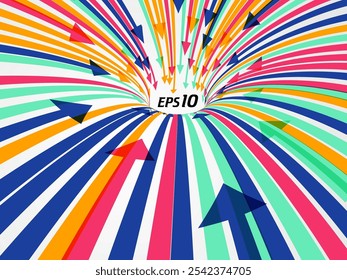 Vector colorful arrows symbolizing teamwork.