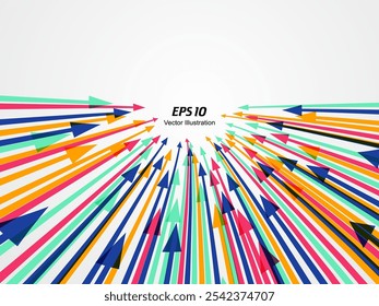 Vector colorful arrows symbolizing teamwork.
