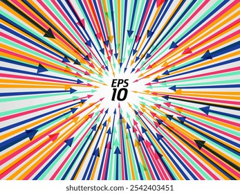 Vector colorful arrows symbolizing teamwork.
