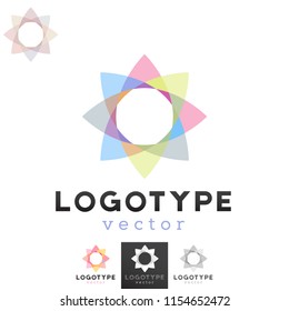 Vector Colorful Atom Space Ellipse Logo