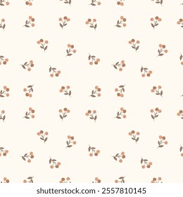 Vector colorful autumn natural seamless pattern with flowers and leafs. Seamless background. November.