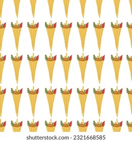 Vector colorful autumn seamless pattern with fall leaves and umbrellas. Fall endless background.