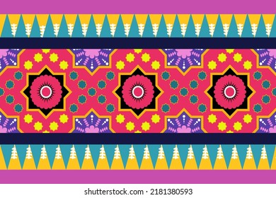 Vector colorful  and aztec geometric  design for background. Ethnic, tribal, ikat, batik pattern . Use in fabric, textile, interior decoration element,table runner ,wrapping,cushions .it pastel tone 