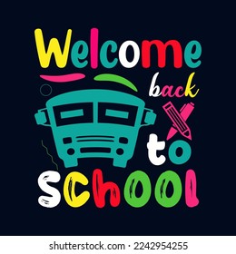 vector colorful back to school lettering t-shirt  design template