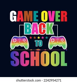 vector colorful back to school lettering t-shirt  design template