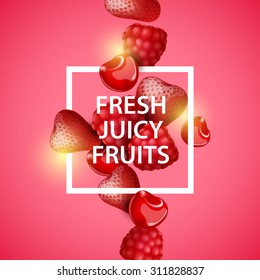 Vector colorful background with berries.