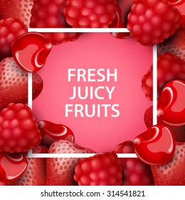 Vector colorful background with berries.