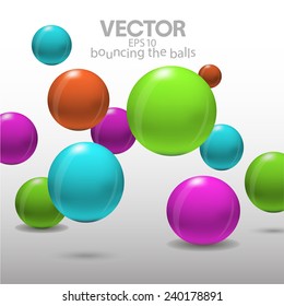 vector colorful background with bouncing balls for your design