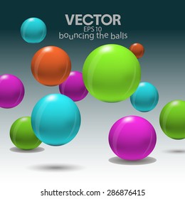 vector colorful background with bouncing balls for your design