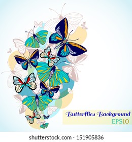 Vector colorful background with butterfly