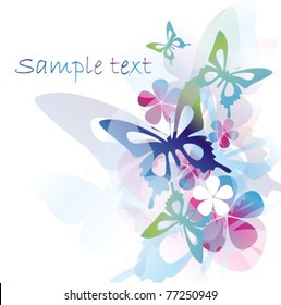 Vector colorful background with butterfly