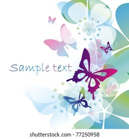 Vector colorful background with butterfly