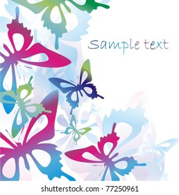 Vector colorful background with butterfly