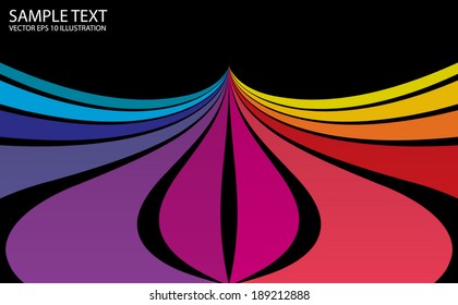 Vector colorful background curvatures - Abstract rainbow color background template