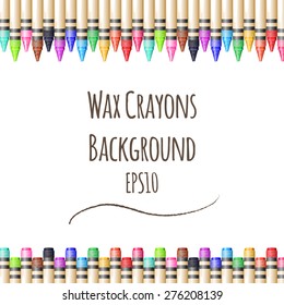 Vector colorful background with fence from wax pencils