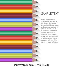 Vector colorful background with fence from wax pencils
