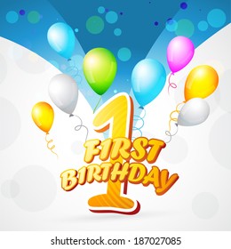 Vector Colorful Background Of First Birthday