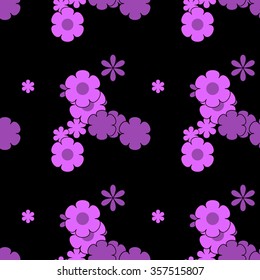 Vector colorful background with flowers. Seamless pattern.