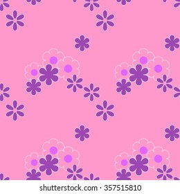 Vector colorful background with flowers. Seamless pattern.