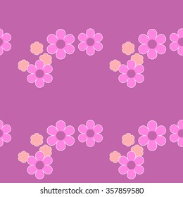 Vector colorful background with flowers. Seamless pattern.
