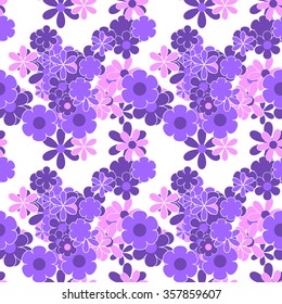 Vector colorful background with flowers. Seamless pattern.