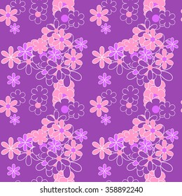 Vector colorful background with flowers. Seamless pattern.