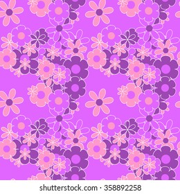 Vector colorful background with flowers. Seamless pattern.
