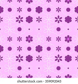 Vector colorful background with flowers. Seamless pattern.