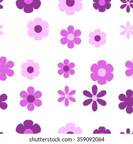 Vector colorful background with flowers. Seamless pattern.