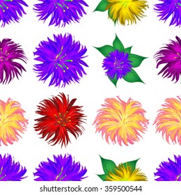 Vector colorful background with flowers. Seamless pattern.