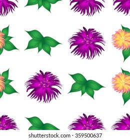 Vector colorful background with flowers. Seamless pattern.