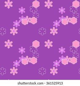 Vector colorful background with flowers. Seamless pattern.
