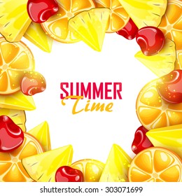 Vector colorful background with fruits.