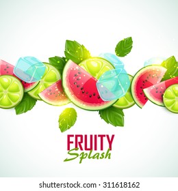 Vector colorful background with fruits.
