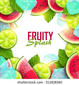 Vector colorful background with fruits.