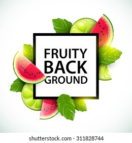 Vector colorful background with fruits.