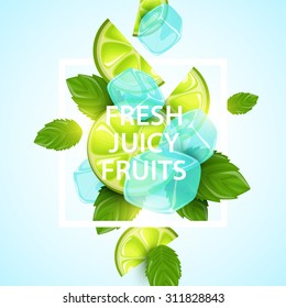 Vector colorful background with fruits.