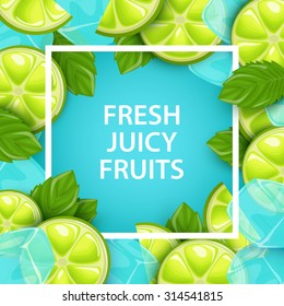 Vector colorful background with fruits.