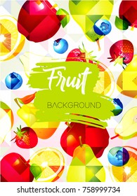 Vector colorful background with fruits.