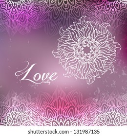 vector colorful background with hand drawn lace flowers. romantic of nature. spring or summer theme.