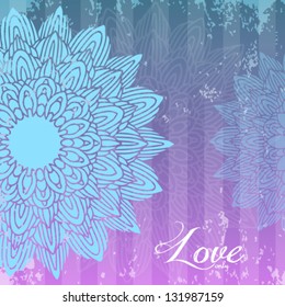 vector colorful background with hand drawn lace flowers. romantic of nature. spring or summer theme.
