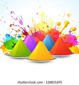 vector colorful background of holi festival with gulal