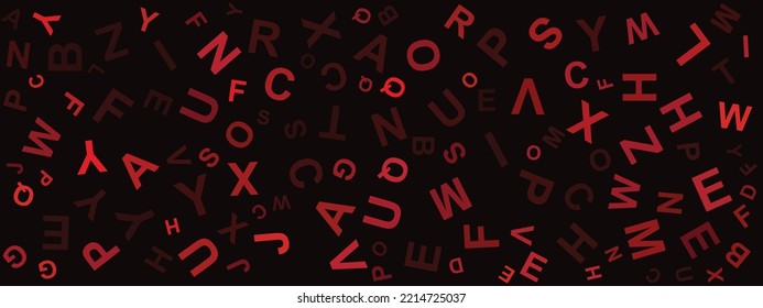 Vector colorful background made from alphabet symbols, letters or characters in flat style